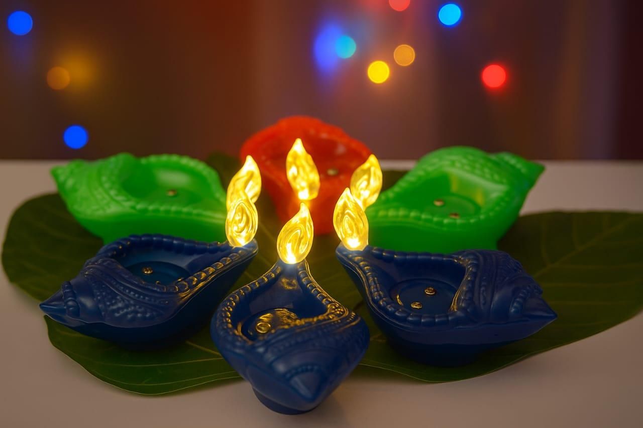 Shankh Water Sensor LED Diya – Eco-Friendly Electric Diya with Warm Ambient Lights for Home Décor & Festival Decoration | SFYKART