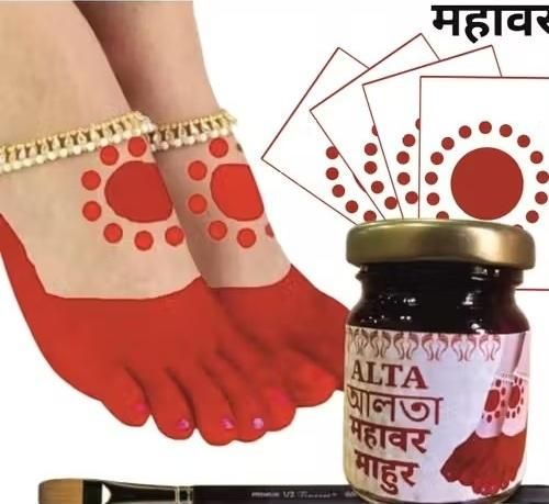 Instant Dip Alta with Free Brush & 6 Stickers – Traditional Red Alta Liquid for Women’s Feet & Hands | SFYKART