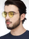 Unisex Yellow Black Round Sunglasses – Metal Frame, Stylish Glass Lens Casual Eyewear | SFYKART