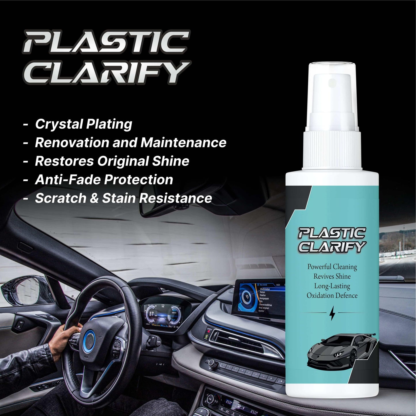 Plastic Clarify 200gm (Pack of 2) – Multi-Surface Car Interior Cleaner for Shine & Freshness | SFYKART