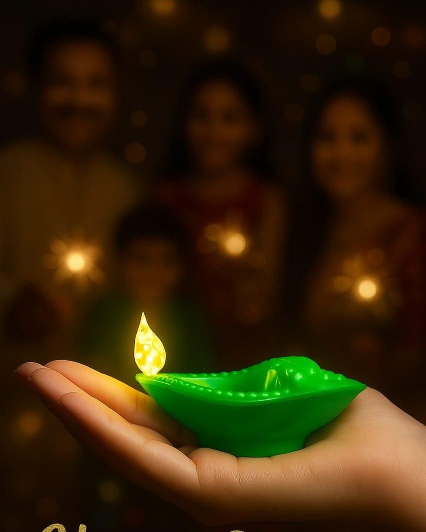 Shankh Water Sensor LED Diya – Eco-Friendly Electric Diya with Warm Ambient Lights for Home Décor & Festival Decoration | SFYKART