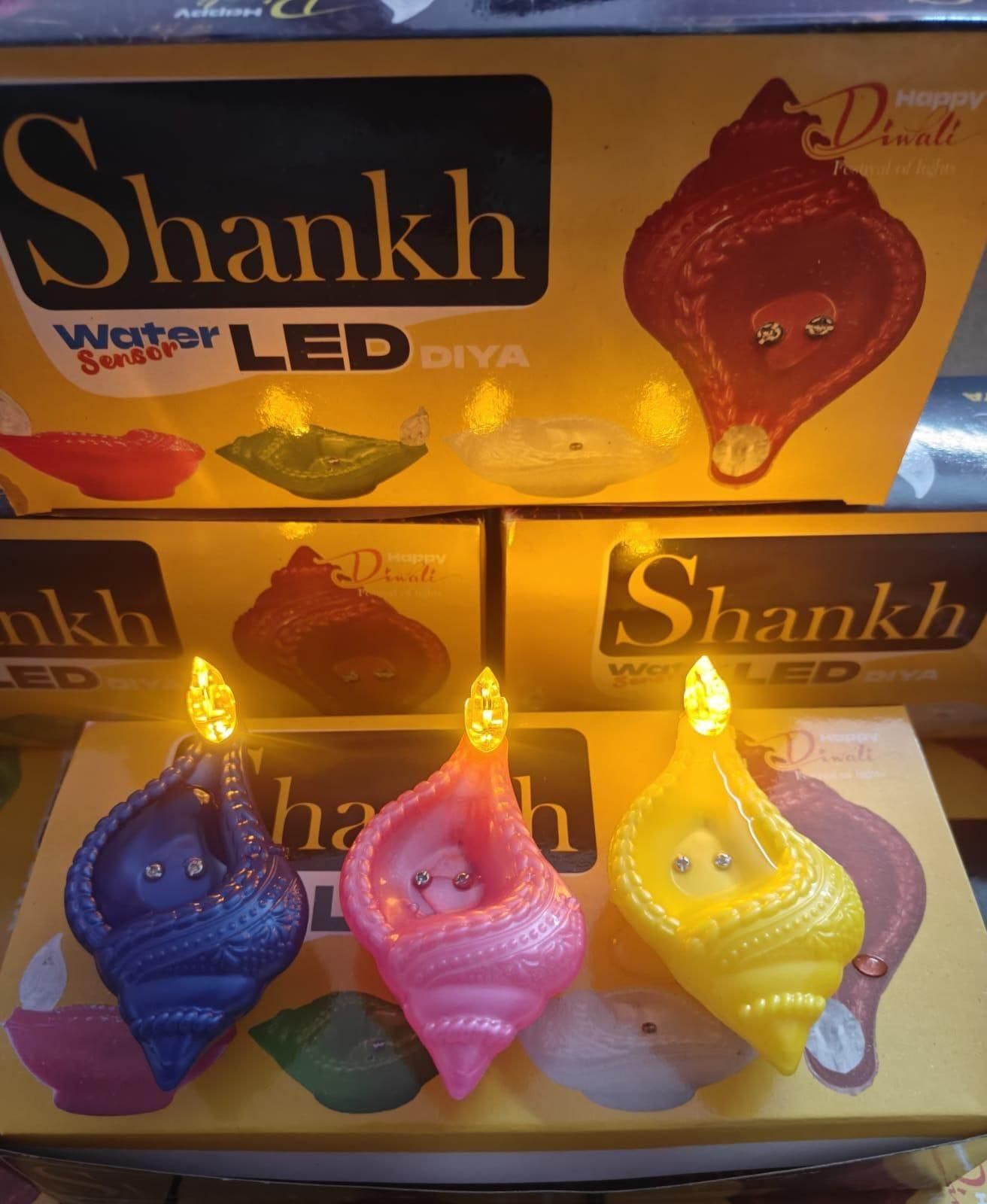 Shankh Water Sensor LED Diya – Eco-Friendly Electric Diya with Warm Ambient Lights for Home Décor & Festival Decoration | SFYKART