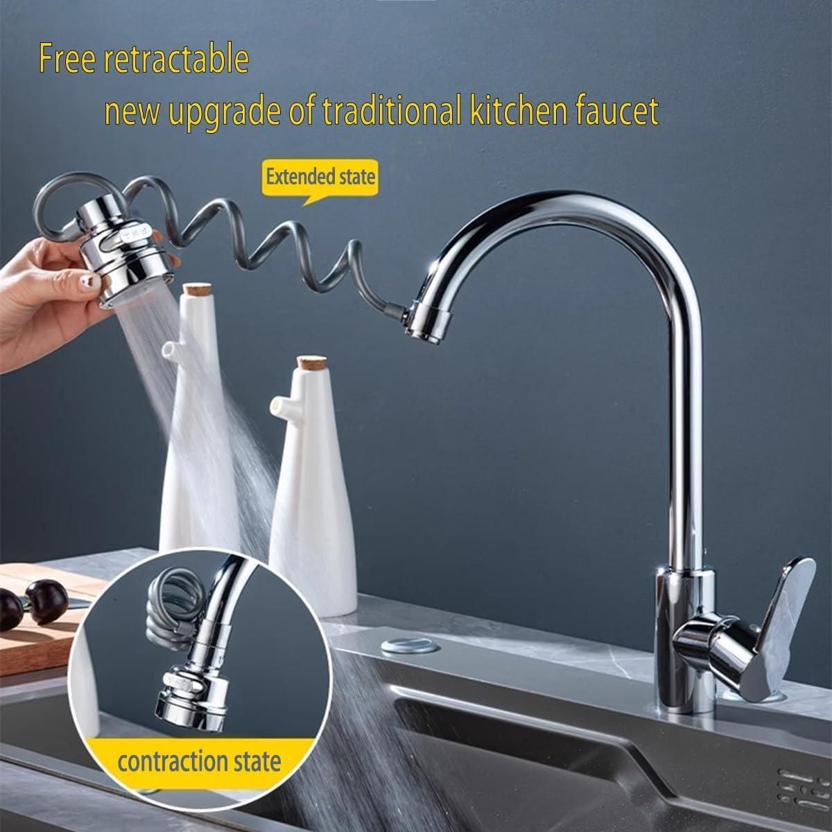 Sink Sprayer Attachment for Faucet – 360° Rotating ABS Water Saving Tap Nozzle (Silver) | SFYKART