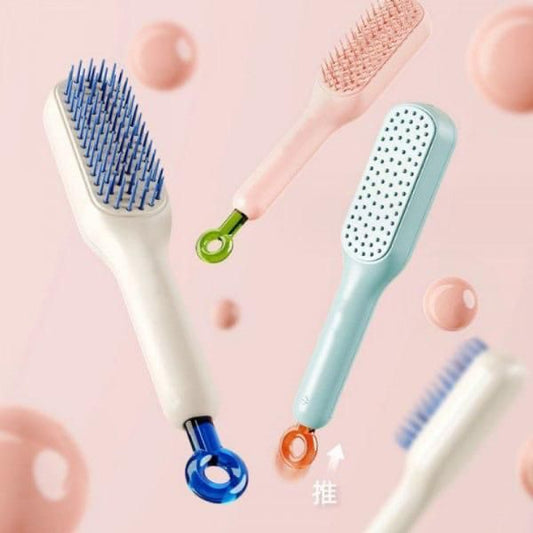 Self-Cleaning Anti-Static Massage Comb – Detangling Hair Brush for Adults & Kids | SFYKART