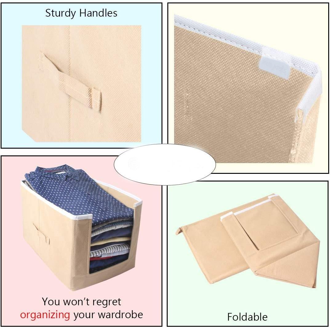 Soft Cloth Shirt Organizer (Pack of 3) – Non-Woven Foldable Wardrobe Storage Box for Shirts, Clothes & Undergarments | SFYKART