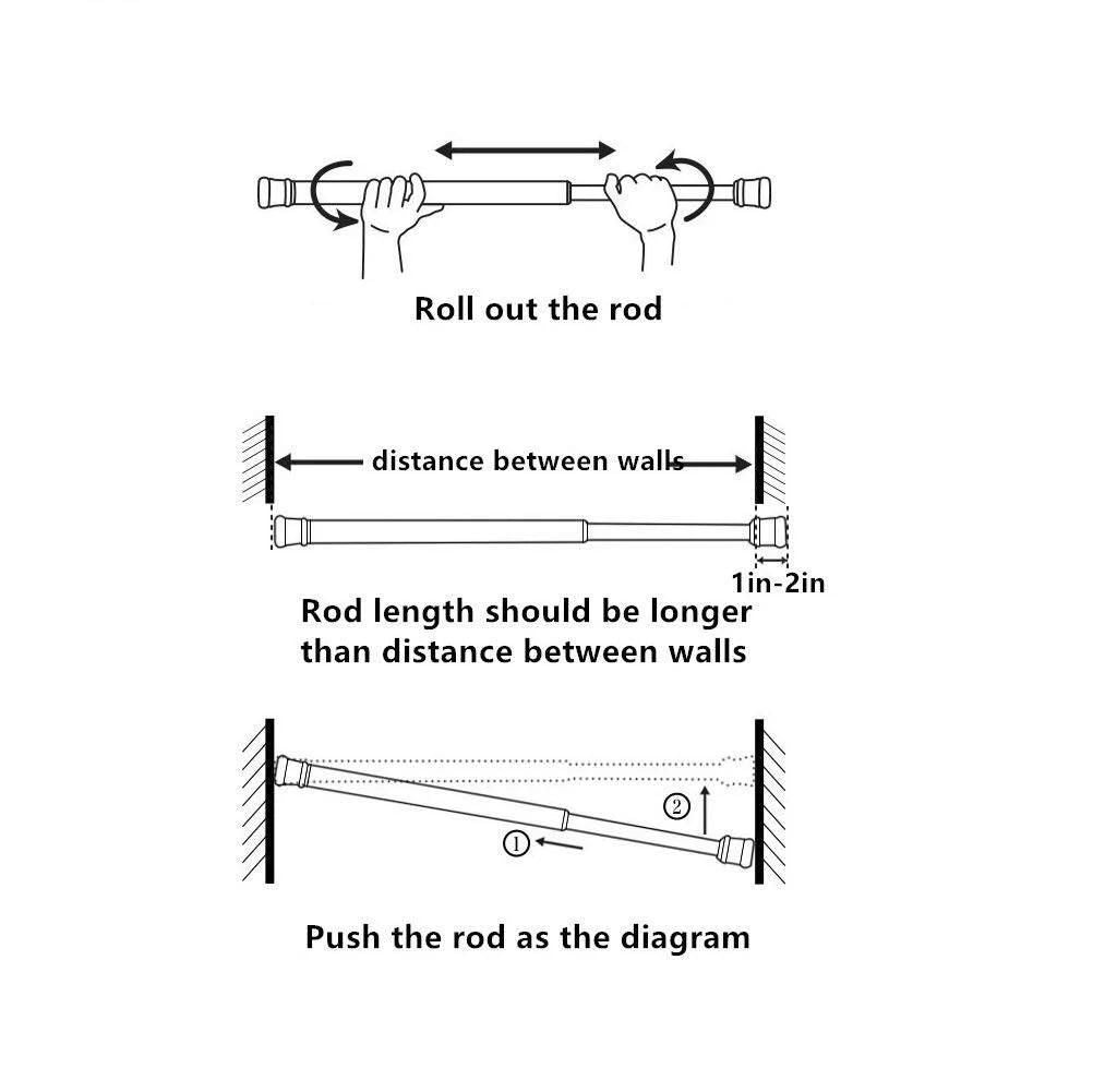 Drill-Free Multifunctional Adjustable Rod – Stainless Steel Tension Rod for Shower Curtains & Home Use (Silver) | SFYKART