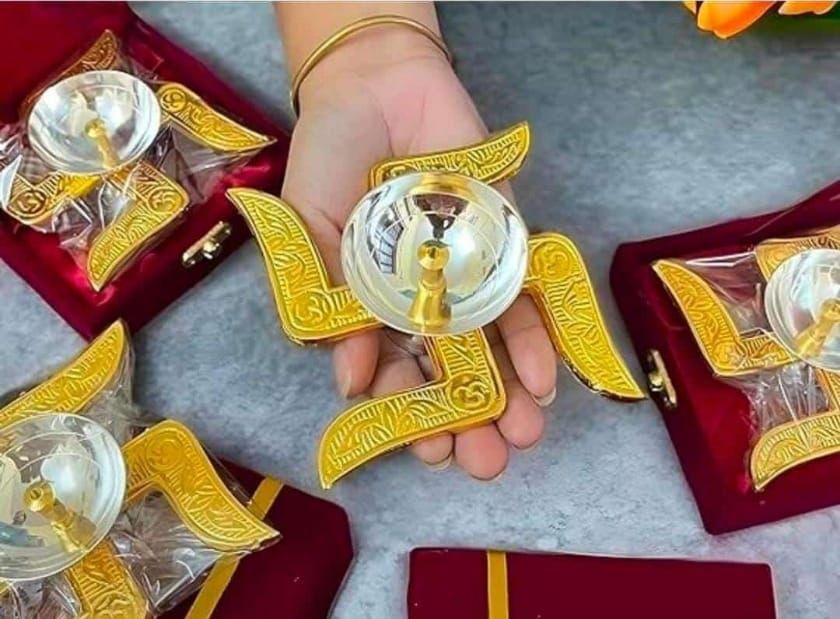 Brass Swastik Diya – Traditional Pooja Oil Lamp for Home Temple & Festive Décor | SFYKART