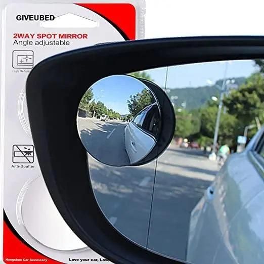 2" Round Wide Angle Blind Spot Mirror (Pack of 2) – Adjustable Glass Rearview Safety Mirror for Cars & Bikes | SFYKART