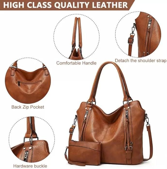 Women’s PU Leather Tote Bag – Stylish 2 in 1 Hobo Handbag with Shoulder Strap, Office & Casual Purse | SFYKART