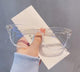Unisex Clear Cat-Eye Sunglasses – Stylish Metal Frame Casual Glass Lens Eyewear | SFYKART