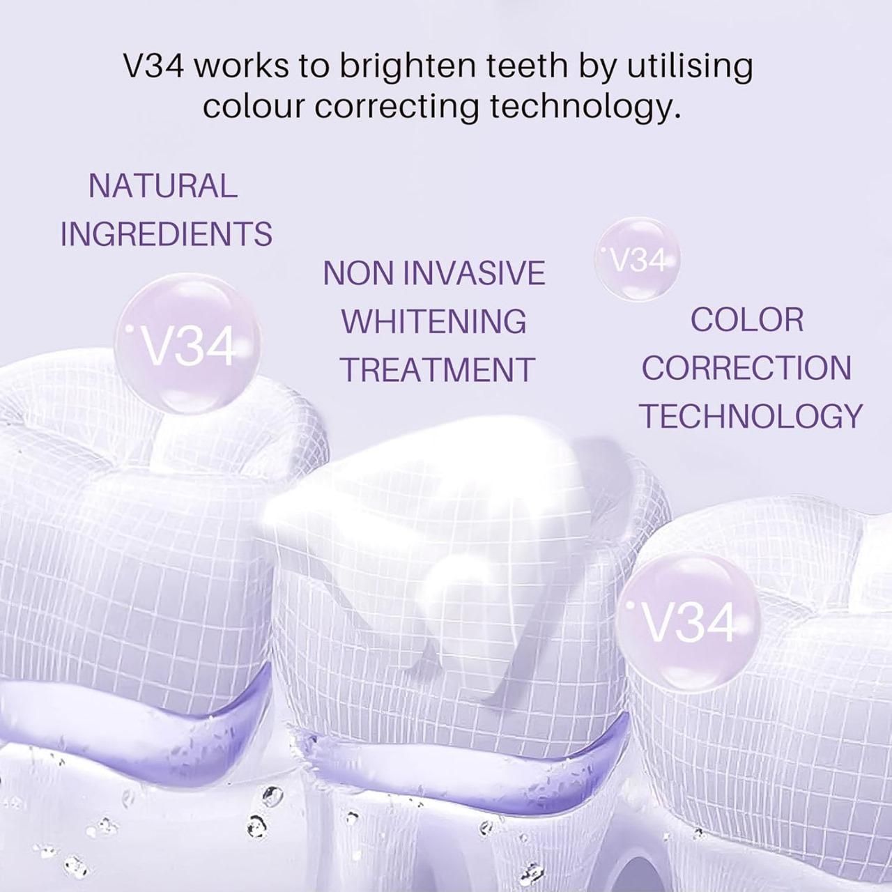 Lanthome Teeth Whitening Mousse V34 Whiten 50ml – Daily Use Tooth Foam for Stain Removal & Bright Smile (Pack of 1/2) | SFYKART