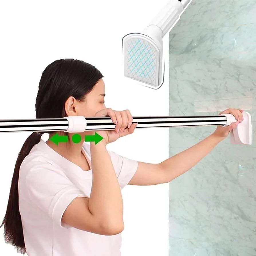 Drill-Free Multifunctional Adjustable Rod – Stainless Steel Tension Rod for Shower Curtains & Home Use (Silver) | SFYKART