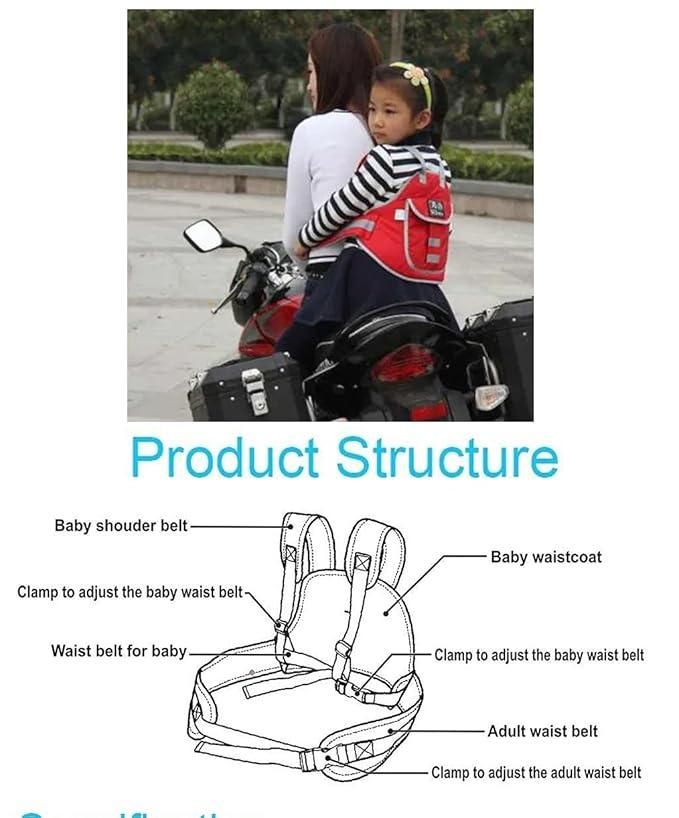 Baby Safety Belt for 2 Wheeler – Adjustable Polyester Kids Harness Strap for Bike & Scooter | SFYKART