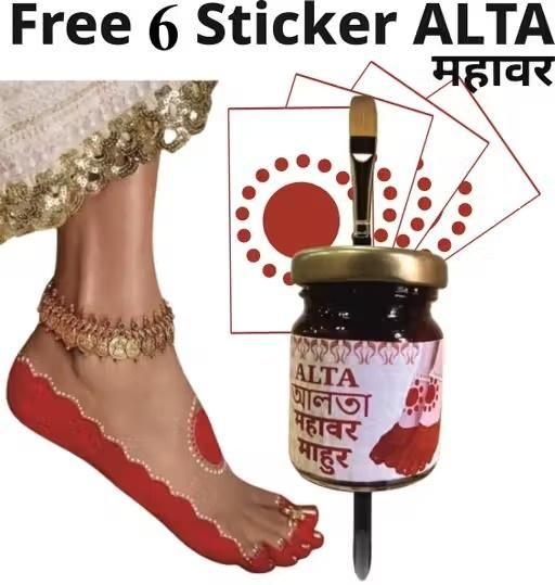 Instant Dip Alta with Free Brush & 6 Stickers – Traditional Red Alta Liquid for Women’s Feet & Hands | SFYKART