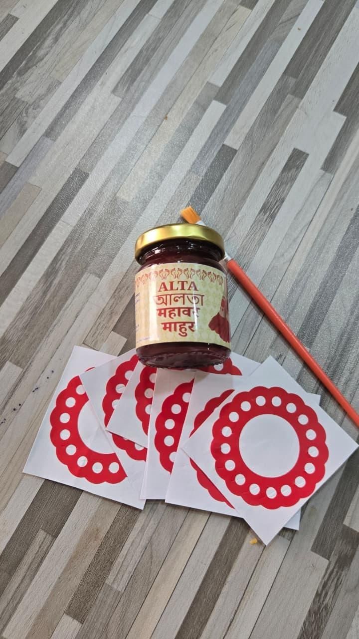 Instant Dip Alta with Free Brush & 6 Stickers – Traditional Red Alta Liquid for Women’s Feet & Hands | SFYKART