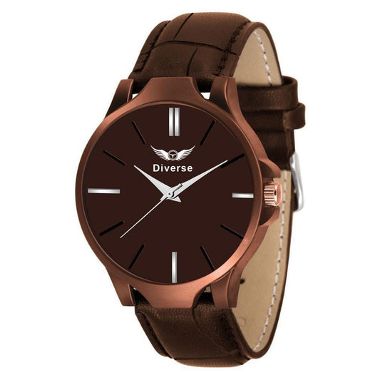 BD Men’s Analog Leather Watch – Blue Round Dial, Quartz Movement, Scratch & Water Resistant Stylish Wristwatch | SFYKART