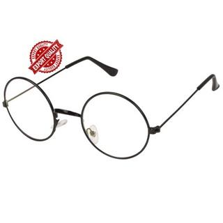 Unisex Clear Black Round Sunglasses – Stylish Metal Frame with Clear Glass Lens Casual Eyewear | SFYKART