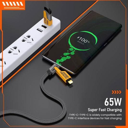 USB C Cable Lightning Cable 4-in-1 – Multi Charging Cable, Plastic-Free Eco-Friendly Design | SFYKART