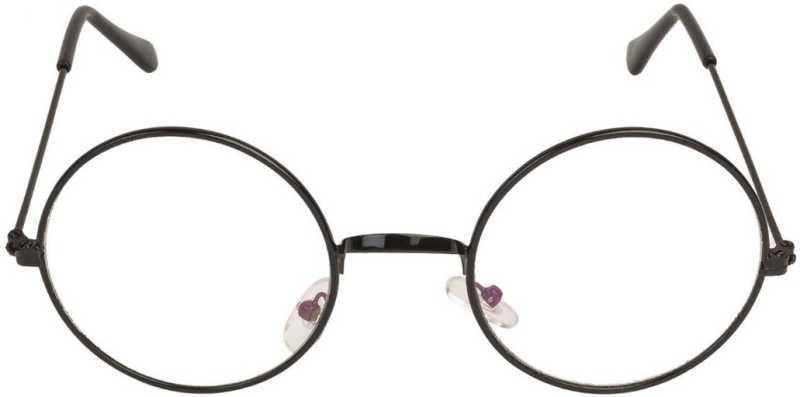 Unisex Clear Black Round Sunglasses – Stylish Metal Frame with Clear Glass Lens Casual Eyewear | SFYKART