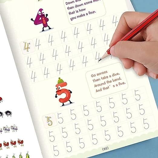 Sank Magic Practice Copybook (4 Books + 1 Pen + 1 Grip + 10 Refills)