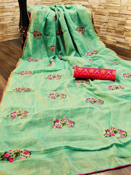 Delicate Embroidered  Chanderi Sarees