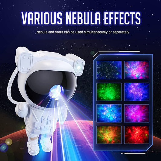 Astronaut Galaxy Projector Night Light – 360° Rotating Nebula Star Lamp with Remote Control, Timer & Adjustable Head – Space Projector for Kids’ Bedroom, Gaming Room, Gifts & Home Décor