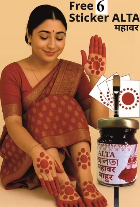 Instant Dip Alta with Free Brush & 6 Stickers – Traditional Red Alta Liquid for Women’s Feet & Hands | SFYKART