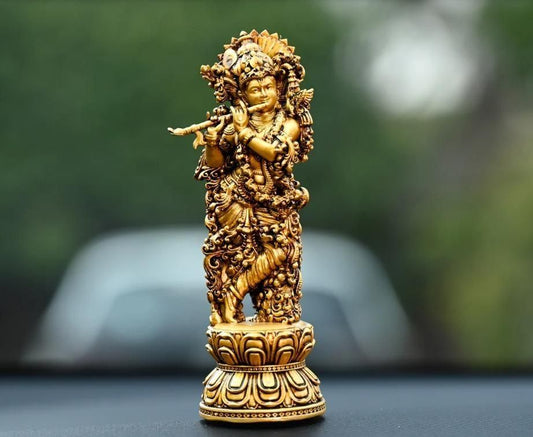 Shree Krishna Idol for Car Dashboard – MDF Decorative God Statue for Positive Energy & Devotion | SFYKART