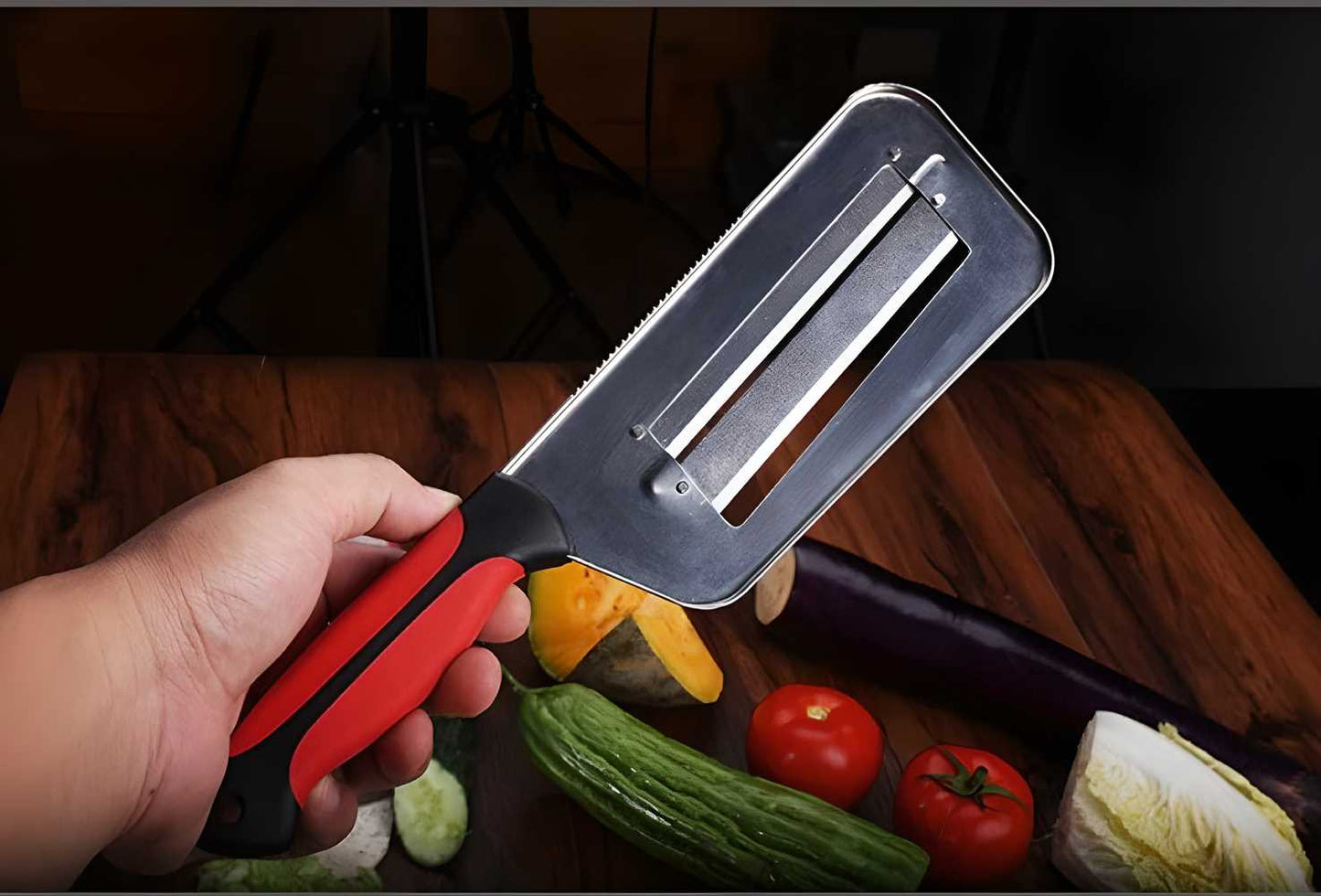 Slicer Double Blade Slicing Knife – Stainless Steel Sharp Cutter for Kitchen & Vegetable/Fruit Slicing | SFYKART
